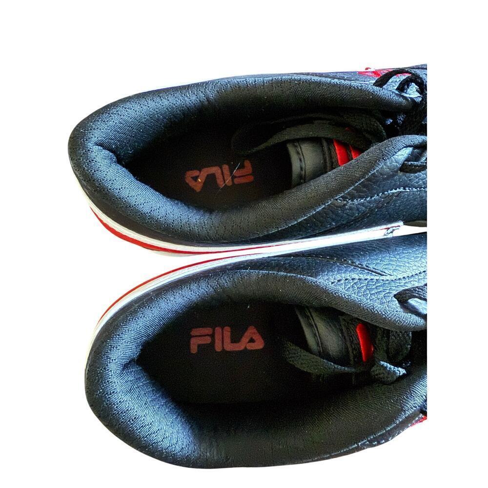 Fila Men’s A-Low Black Red White Leather Lace Up Trainers Sneakers size 12 - Picture 6 of 7
